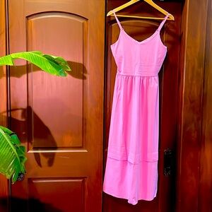 Athleta Elation v neck hybrid dress maritima pink size small EUC